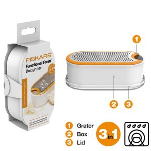 Konyhai reszelő, tárolóval, FISKARS "Functional Form"
