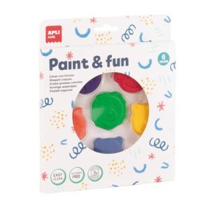 Zsírkréta, állat formájú, APLI Kids "Paint & fun", 6 különböző szín