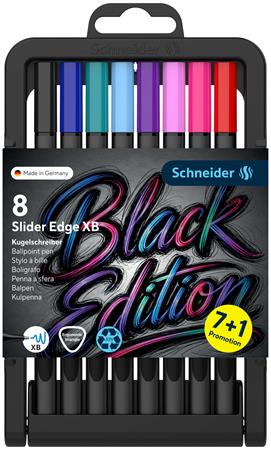 Golyóstoll készlet, 0,7 mm, nyomógombos, SCHNEIDER "Slider Edge XB", fekete