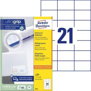 Etikett, univerzális, 70x42,3 mm, AVERY ZWECKFORM, 2100 etikett/csomag