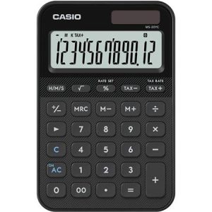 Számológép, asztali, 12 számjegy, CASIO, "MS 20 YC", fekete
