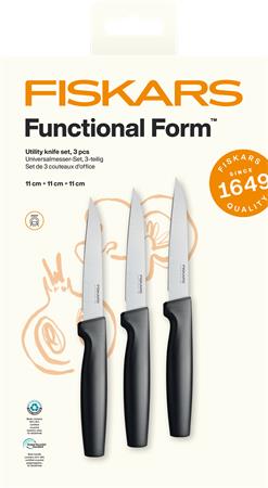 Késkészlet, általános, 11 cm, FISKARS "Functional Form GRS" fekete
