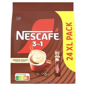 Instant kávé stick, 24x16,5 g, NESCAFÉ, 3in1, barna cukorral