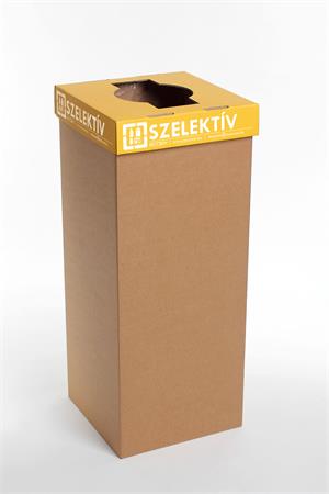 Szelektív hulladékgyűjtő, 50 l, RECOBIN "Office", sárga