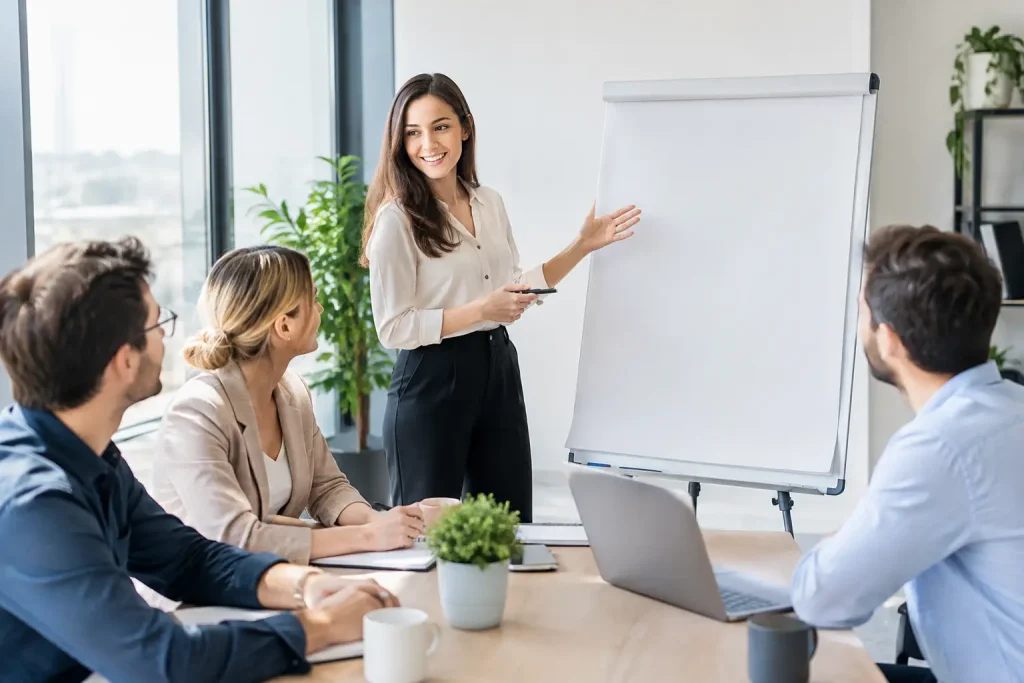 Flipchart tábla a fókuszált értekezlethez