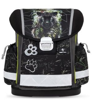 Iskolatáska, fémcsat, BELMIL "Classy Black Panther", fekete párduc