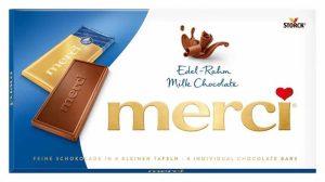 Táblás tejcsokoládé, 100 g, MERCI