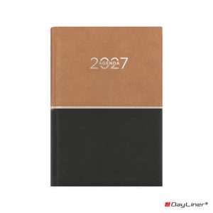 Naptár, tervező, A5, napi, DAYLINER "Contrast", barna-fekete