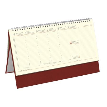 Naptár, asztali, álló, TOPTIMER, jegyzetblokkos, bordó