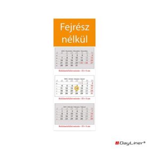 Naptár, speditőr, három hónapos, három tömbös, üres fejrész, DAYLINER