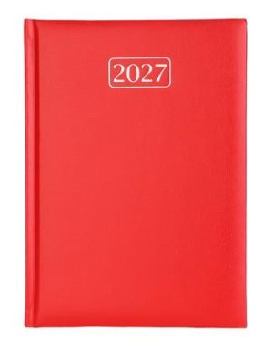 Naptár, tervező, A5, napi, VICTORIA OFFICE "Chrono", piros (2027 évi)